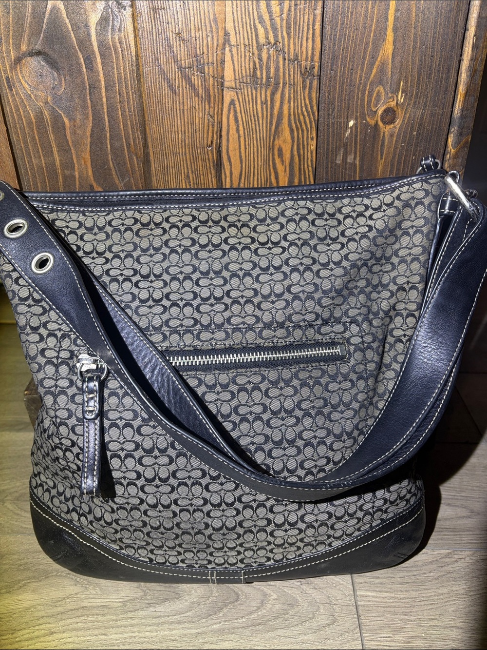 Coach Signature Jacquard Hobo Bag